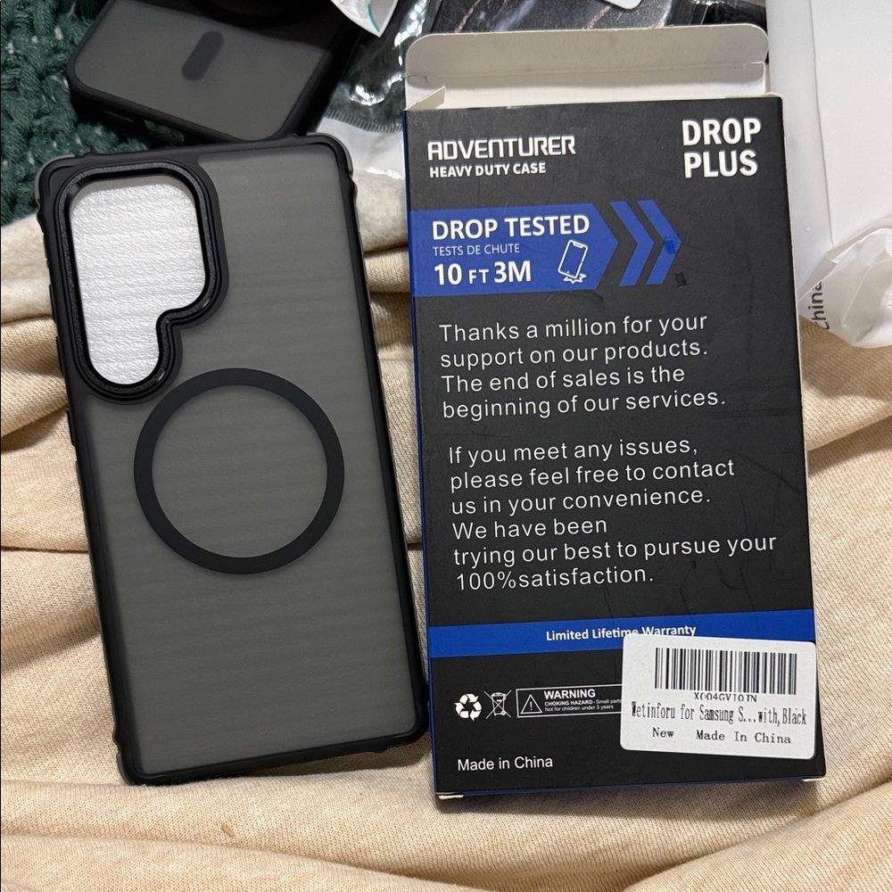 Heavy Duty Case for Samsung S25 Ultra w/ Screen Protector - Black